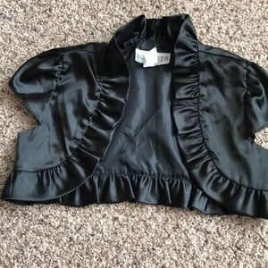 Black evening gown cover up